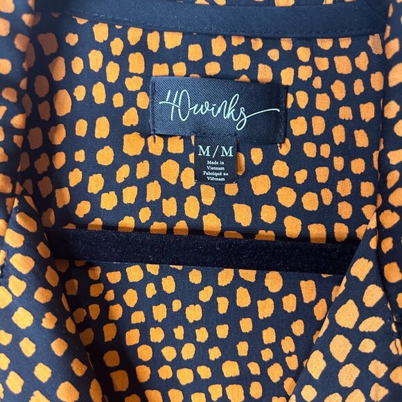 40 Winks Orange Black Pajamas Sz M Pumpkin Halloween Witchy Fall Cheetah Goth - Picture 5 of 6